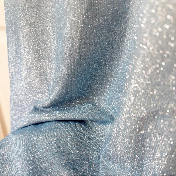 NWT Lulus Ombre Lurex Maxi Dress Blue Silver Glitter Formal Prom Small - Picture 9 of 11